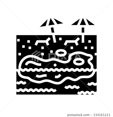 contaminated shore oil stains glyph icon vector illustration 134161221