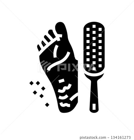 use foot scrub foot hygiene glyph icon vector illustration use foot scrub foot hygiene glyph icon vector illustration 134161273