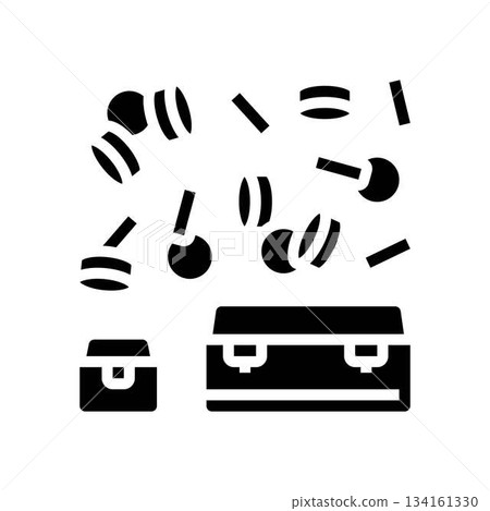 gold coin flowing into different sized containers glyph icon vector illustration gold coin flowing into different sized containers glyph icon vector illustration 134161330