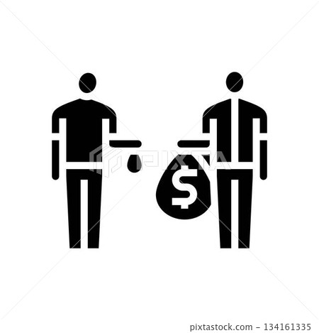 people different sized money bags glyph icon vector illustration 134161335