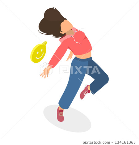 3D Isometric Flat Vector Illustration of Hip-hop Dancer, Breakdance Style. Item 2 134161363