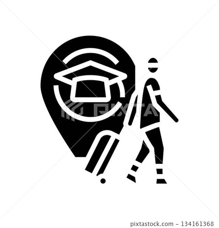 student leaving for study abroad glyph icon vector illustration student leaving for study abroad glyph icon vector illustration 134161368