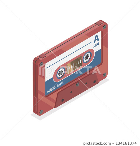 3D Isometric Flat Vector Illustration of Retro Tapes, Music And Sound Storage Set. Item 5 134161374