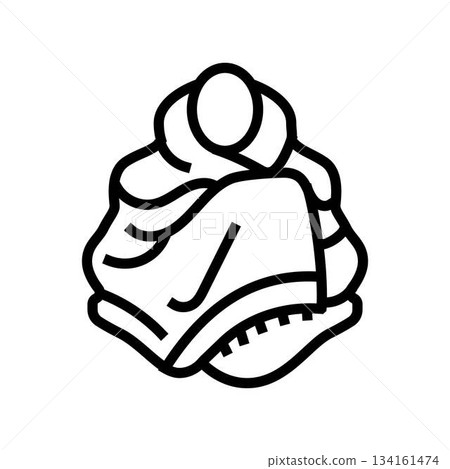 person wrapped blanket line icon vector illustration 134161474