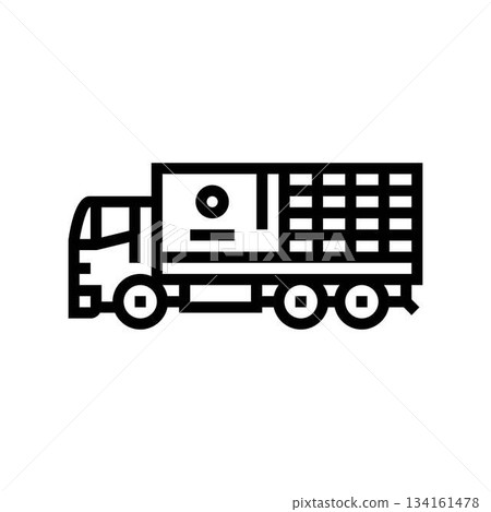 humanitarian aid truck line icon vector illustration 134161478