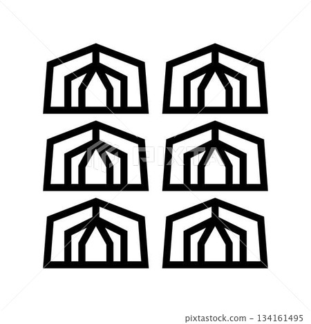 temporary shelter or refugee camp tent line icon vector illustration temporary shelter or refugee camp tent line icon vector illustration 134161495