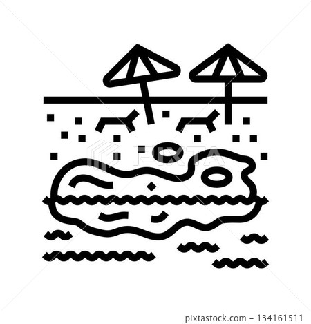 contaminated shore oil stains line icon vector illustration contaminated shore oil stains line icon vector illustration 134161511