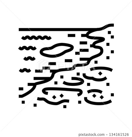polluted coastline oil line icon vector illustration polluted coastline oil line icon vector illustration 134161526