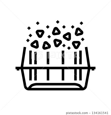 plastic packaging breaking into microplastics line icon vector illustration plastic packaging breaking into microplastics line icon vector illustration 134161541