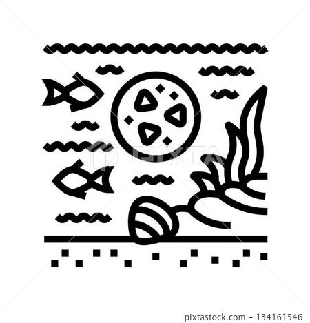 microplastic pollution wildlife line icon vector illustration microplastic pollution wildlife line icon vector illustration 134161546