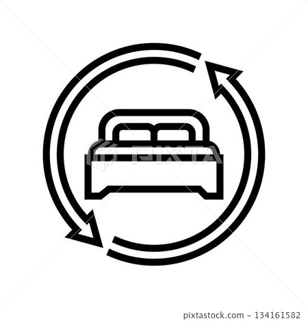 change bedding regularly line icon vector illustration 134161582