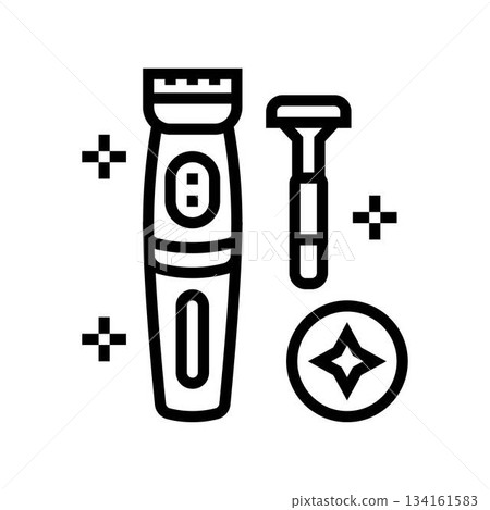 keep intimate grooming tools clean line icon vector illustration keep intimate grooming tools clean line icon vector illustration 134161583
