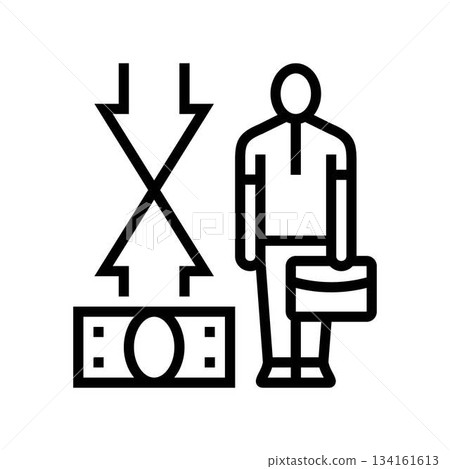 middle financial class line icon vector illustration 134161613