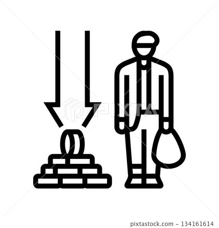 low, financial class line icon vector illustration 134161614