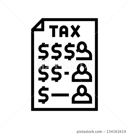 taxation levels for income groups line icon vector illustration 134161619