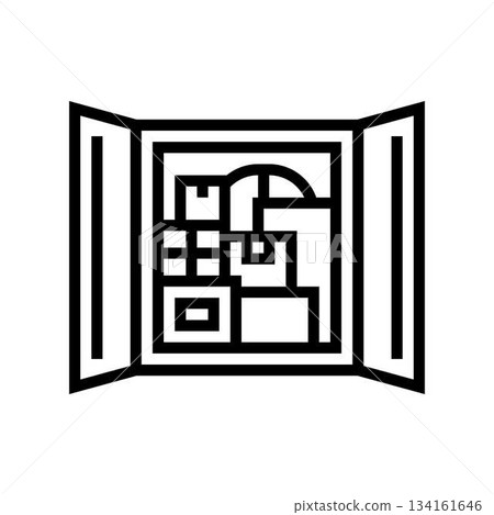 shipping container belongings line icon vector illustration shipping container belongings line icon vector illustration 134161646