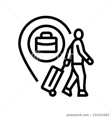 work abroad opportunity line icon vector illustration 134161663