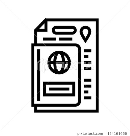 emigration notice document line icon vector illustration 134161666