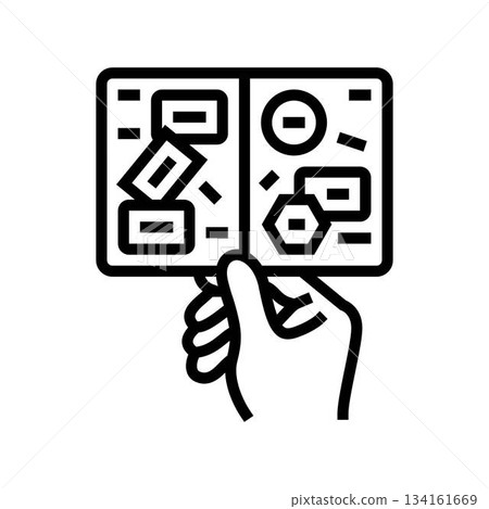 exit stamp on passport line icon vector illustration 134161669