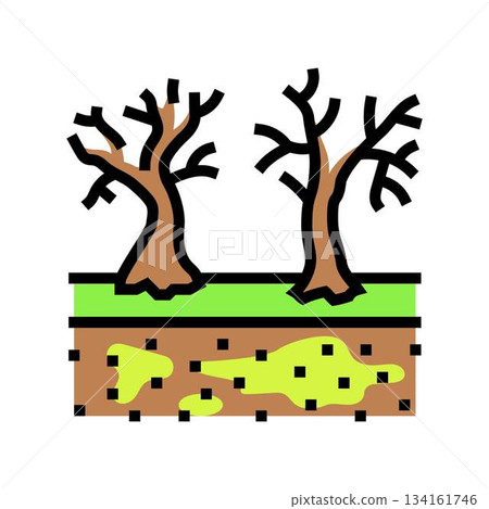 dead plants polluted soil color icon vector illustration dead plants polluted soil color icon vector illustration 134161746