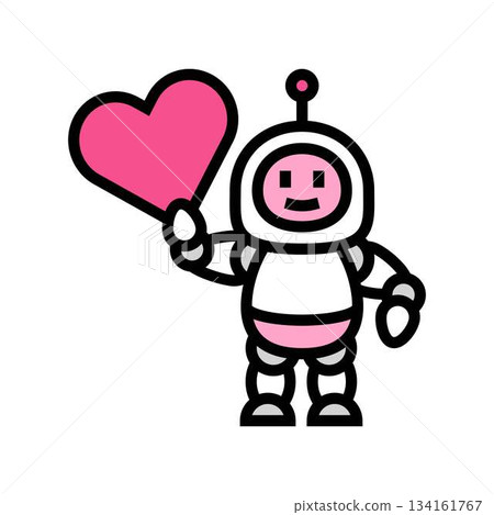 robot heart symbol color icon vector illustration 134161767