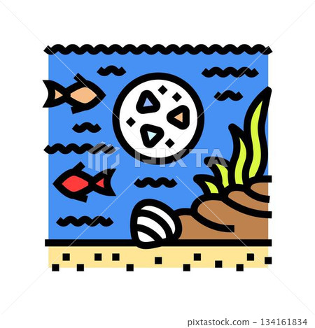 microplastic pollution wildlife color icon vector illustration 134161834