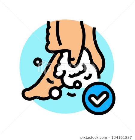 wash feet soap and water color icon vector illustration wash feet soap and water color icon vector illustration 134161887