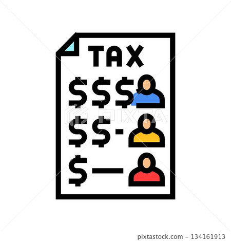 taxation levels for income groups color icon vector illustration taxation levels for income groups color icon vector illustration 134161913
