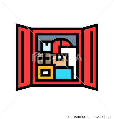 shipping container belongings color icon vector illustration 134161942