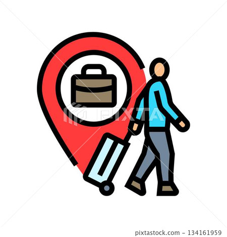 work abroad opportunity color icon vector illustration 134161959
