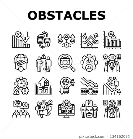 business obstacles icons set vector business obstacles icons set vector 134162025