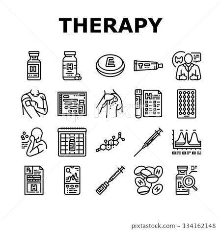 hormone replacement therapy hrt icons set vector 134162148