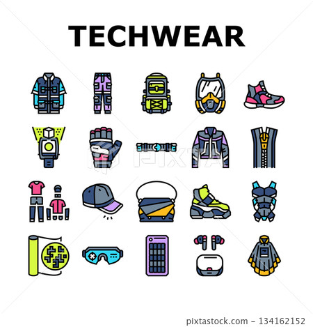 techwear style urban icons set vector techwear style urban icons set vector 134162152