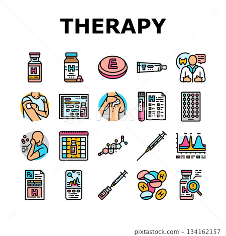 hormone replacement therapy hrt icons set vector 134162157