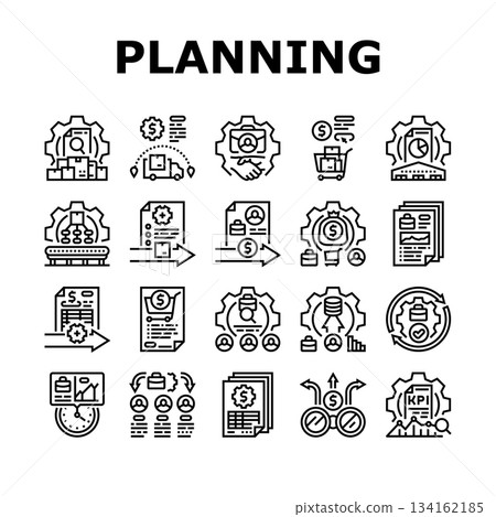 enterpriser resource planning erp icons set vector 134162185