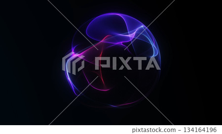 Multicolored plasma fractal orb with swirling liquid vortex shapes glowing intensely on a dark abstract futuristic background. Multicolored plasma fractal orb with swirling liquid vortex shapes glowing intensely on a dark abstract futuristic background. 134164196