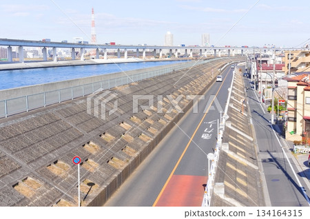 東京江戶川區中川河口附近，2025年12月 134164315