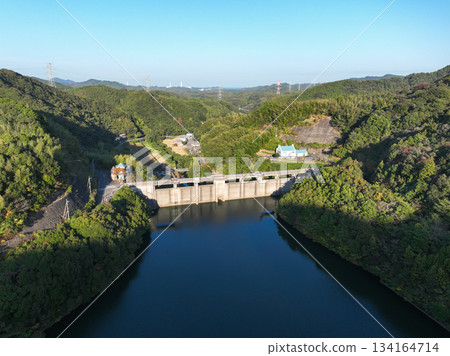 Fukui Dam, Anan City, Tokushima Prefecture, Reservoir Lake Fukui Dam, Anan City, Tokushima Prefecture, Reservoir Lake 134164714