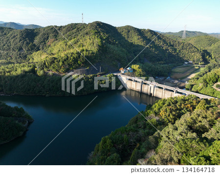 Fukui Dam, Anan City, Tokushima Prefecture, Reservoir Lake Fukui Dam, Anan City, Tokushima Prefecture, Reservoir Lake 134164718