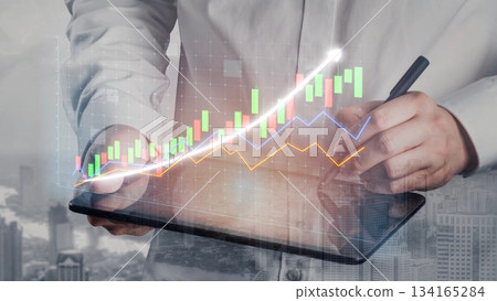 Business Professional Analyzing Financial Data on Tablet with Graphs and Charts Showing Growth in Modern Office Environment Copula Business Professional Analyzing Financial Data on Tablet with Graphs and Charts Showing Growth in Modern Office Environment Copula 134165284