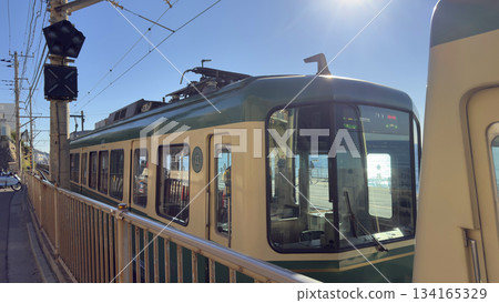 Enoshima Electric Railway Kamakura High School Station and Shichirigahama Beach 134165329