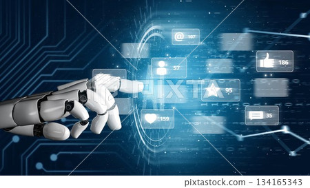 AI Analyzing Social Media Metrics and User Interaction Pattern Marrow AI Analyzing Social Media Metrics and User Interaction Pattern Marrow 134165343