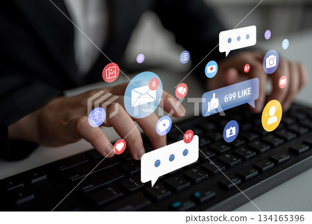 Social media engagement and interaction icons Parse Social media engagement and interaction icons Parse 134165396