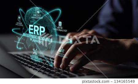 ERP System Dashboard for Enterprise Resource Planning and Business Muxer 134165549