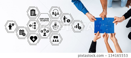 Employee benefits and financial incentive network concept Parse Employee benefits and financial incentive network concept Parse 134165553