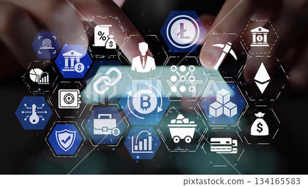 Cryptocurrency and blockchain technology for digital finance Funnel 134165583