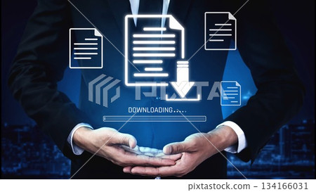 Digital Document Downloading Process Marrow 134166031