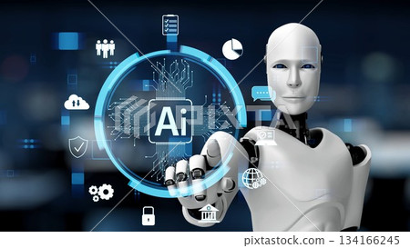 AI Brain Processing Data with Generative Artificial Intelligence Concept. Kernel 134166245