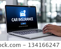 car insurance online website on computer screen for insure brisk 134166247