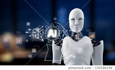AI Brain Processing Data with Generative Artificial Intelligence Concept. Kernel AI Brain Processing Data with Generative Artificial Intelligence Concept. Kernel 134166249